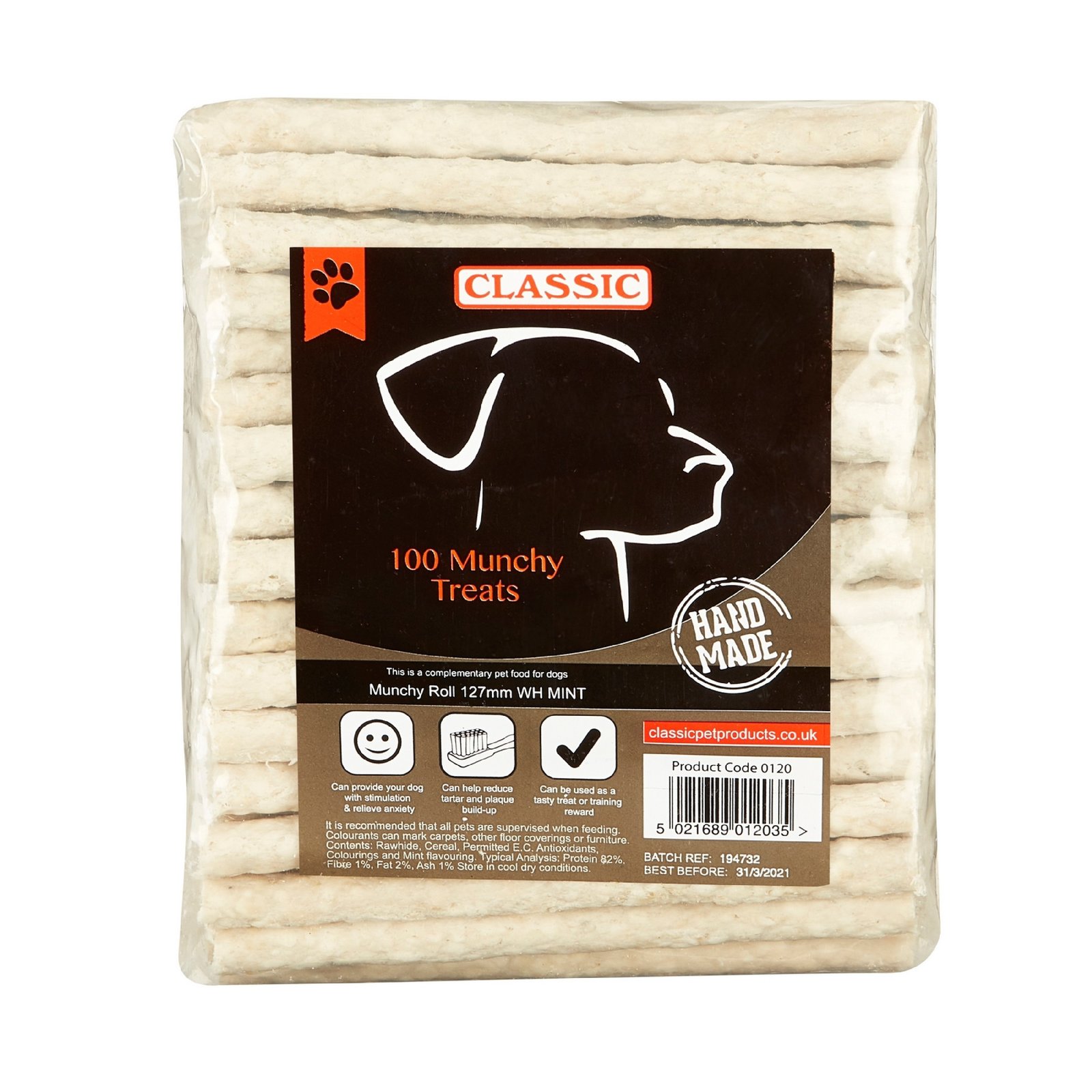 Munchy Roll 125mm (5") White Mint