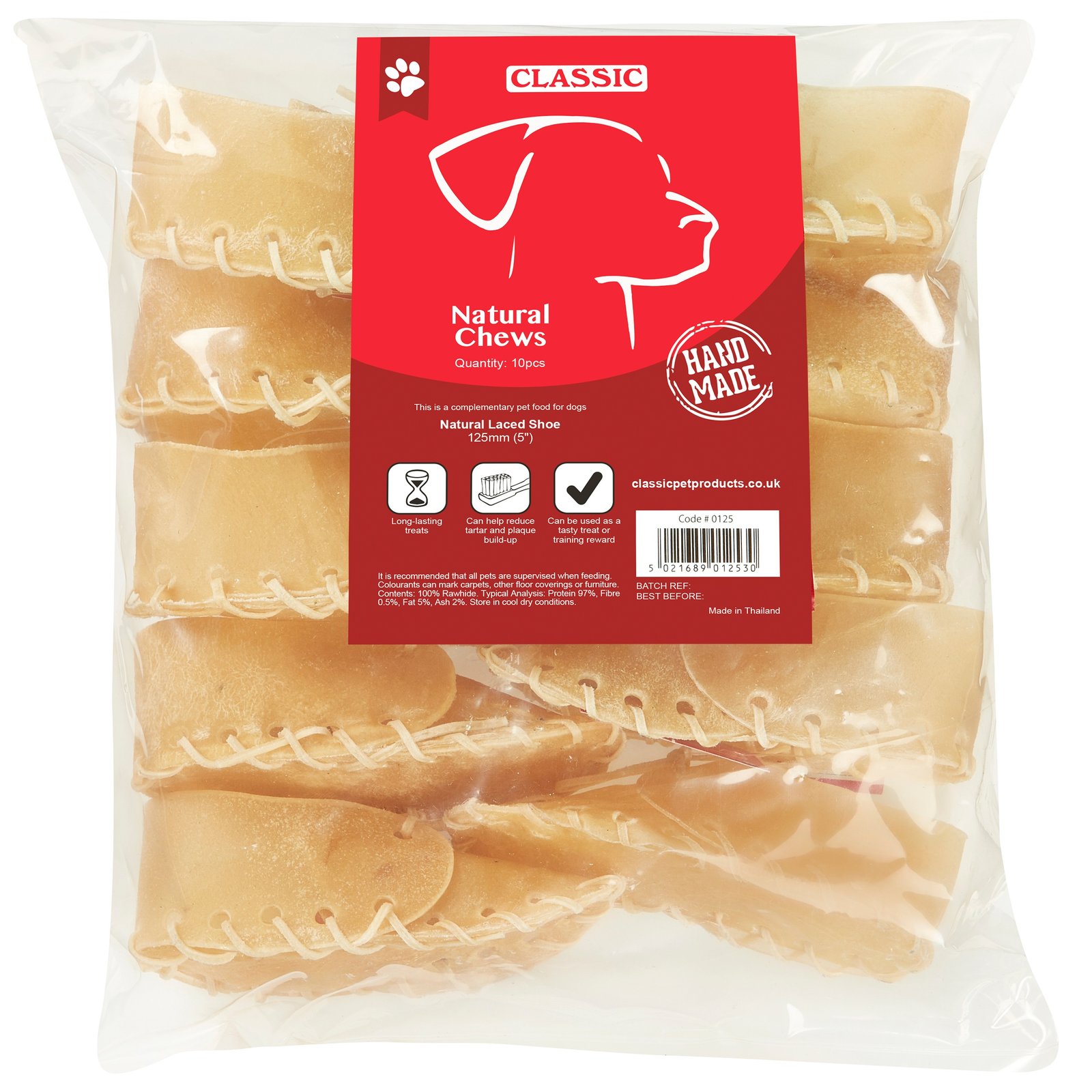 Natural Laced Shoe Chew Shoe 200mm (8")