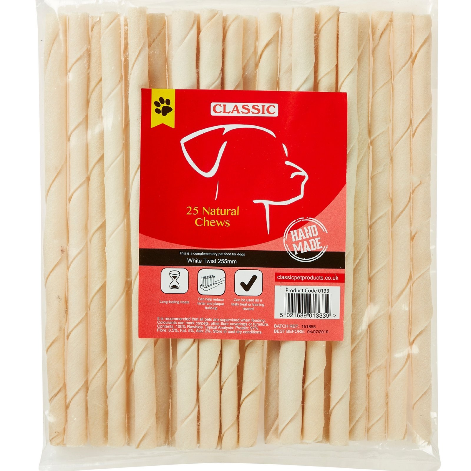 White Twist 255mm x 10-17mm (10")