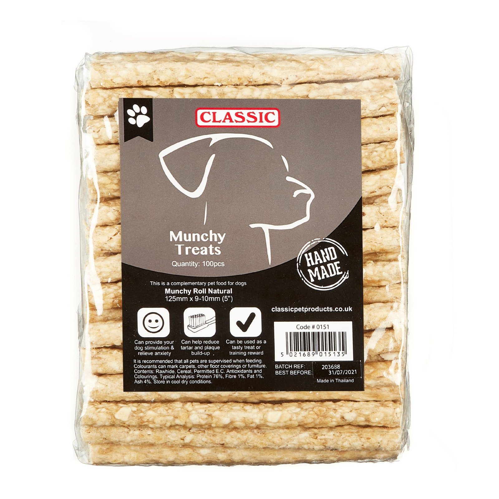 Munchy Roll 125mm (5") Natural
