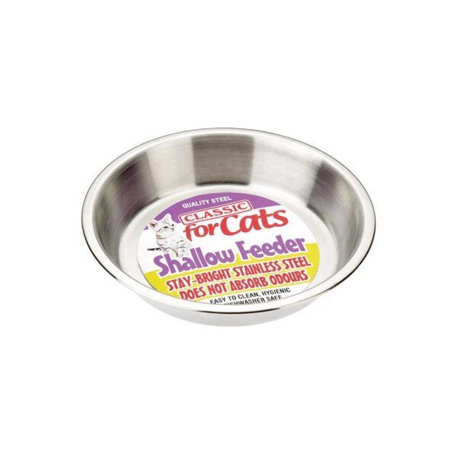 Shallow Stainless Steel Cat Dish 500ml