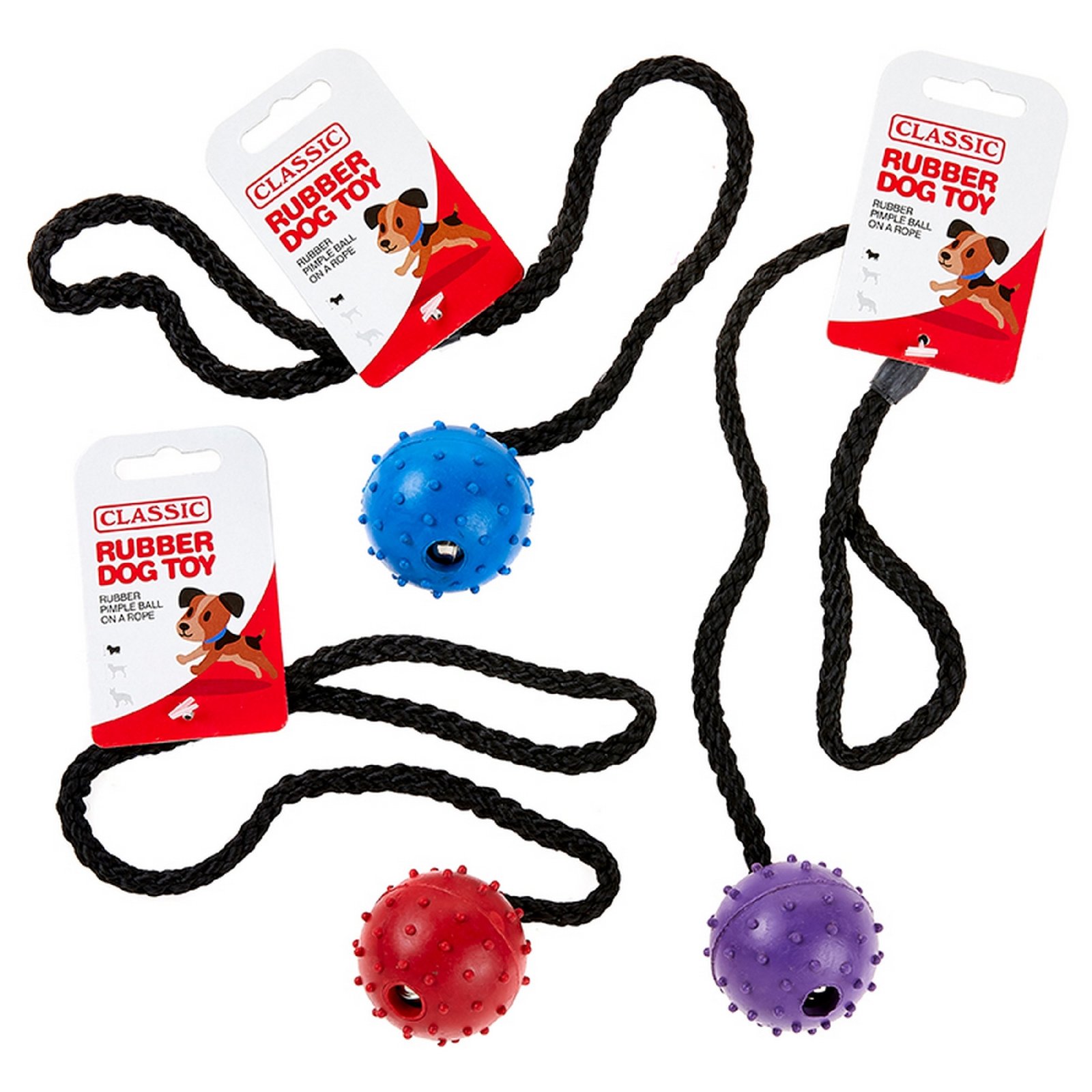 Rubber Pimple Ball on a Rope 50mm