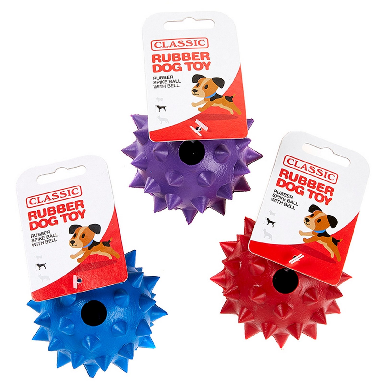 Rubber Spike Ball with Bell Large 90mm