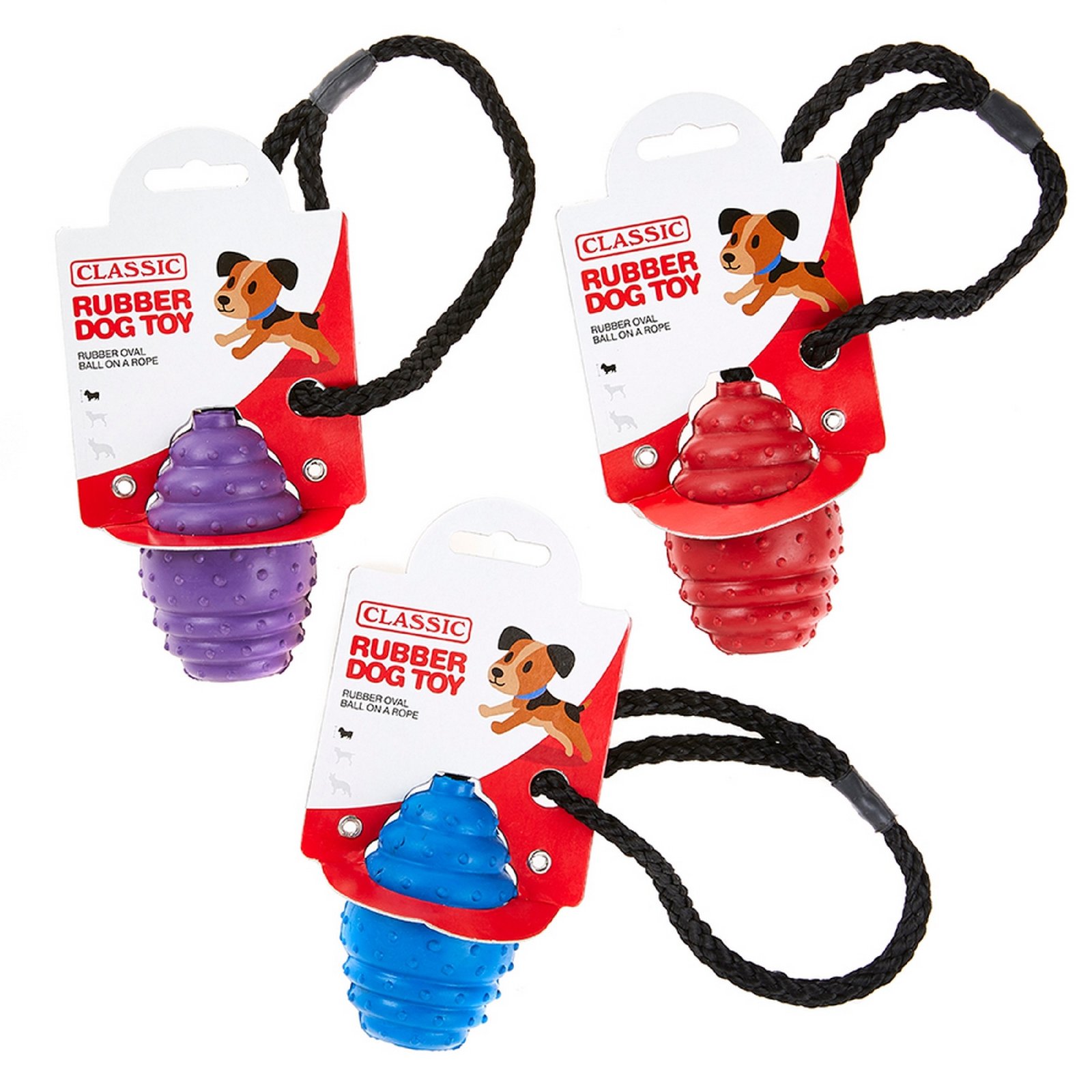 Rubber Oval Ball on a Rope 75mm