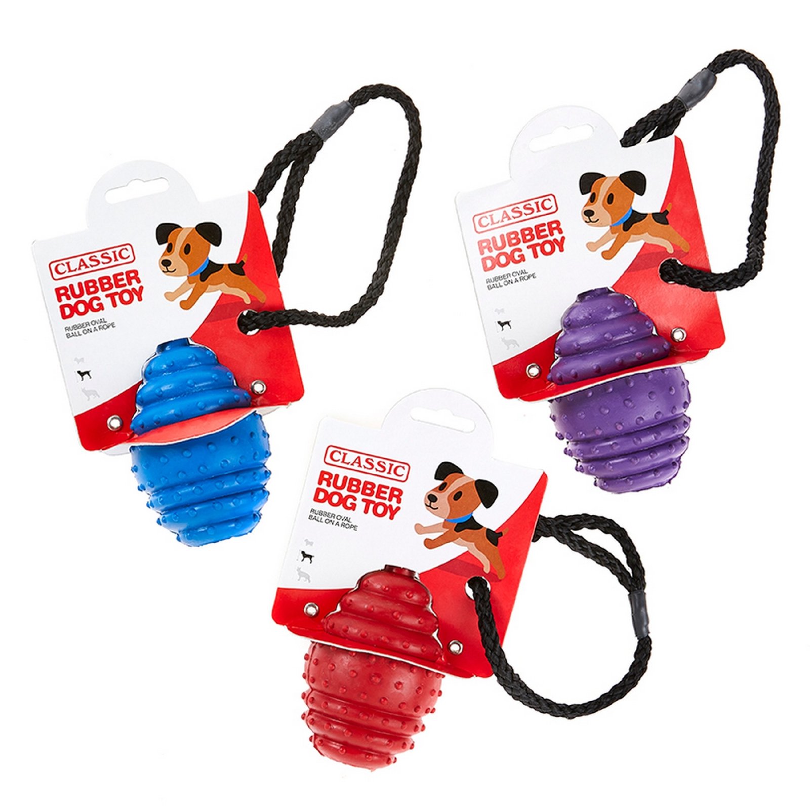 Rubber Oval Ball on a Rope 100mm