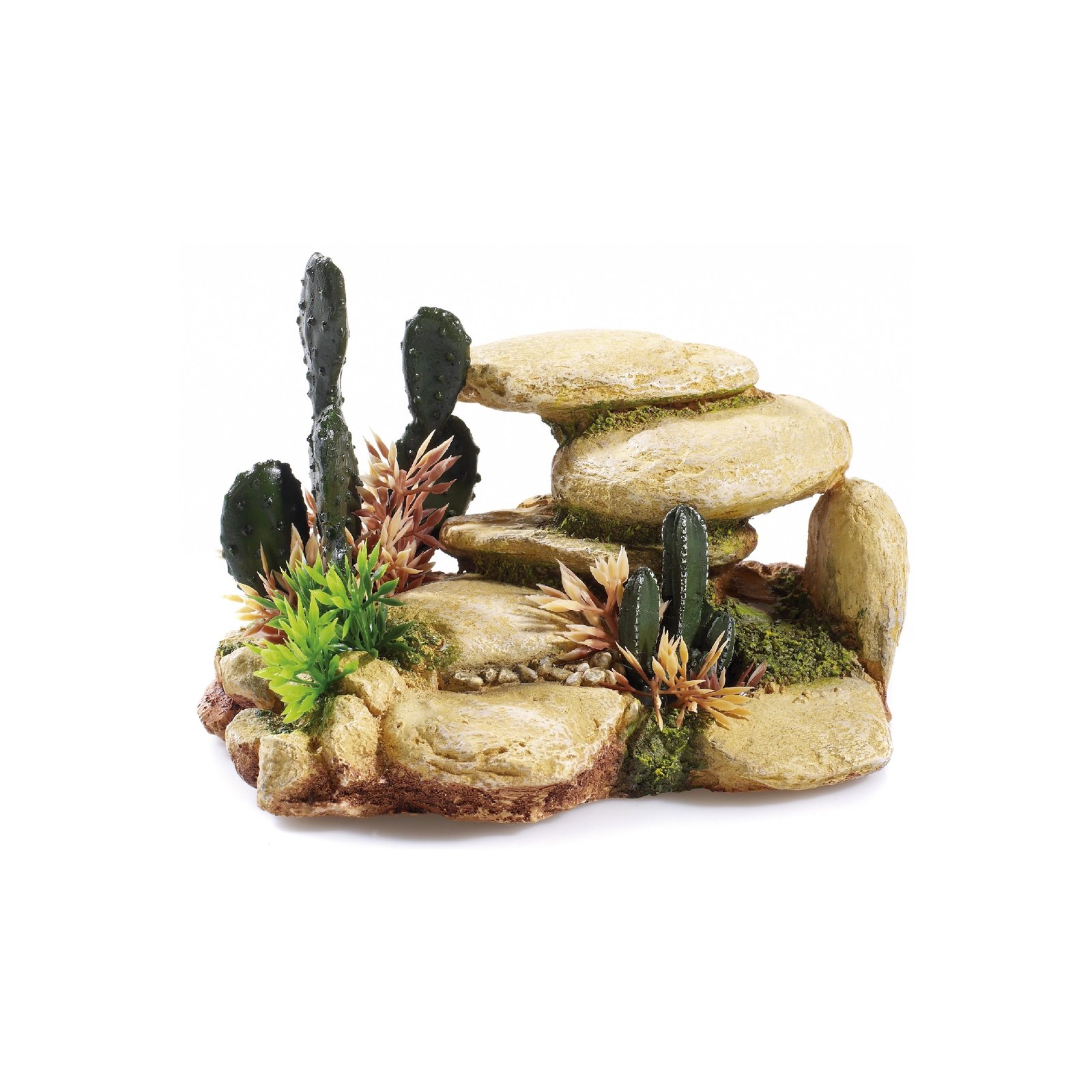 White Stone with Cactus
