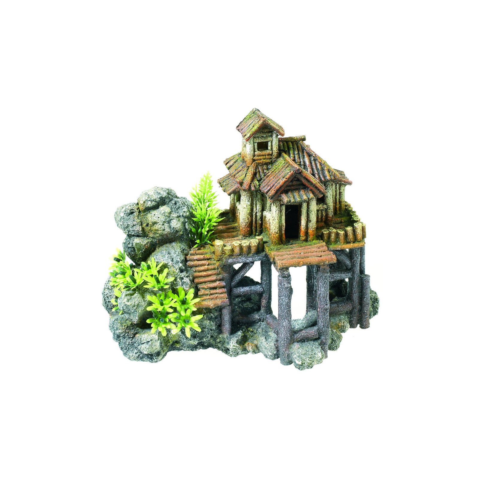 Wood House with Rocks