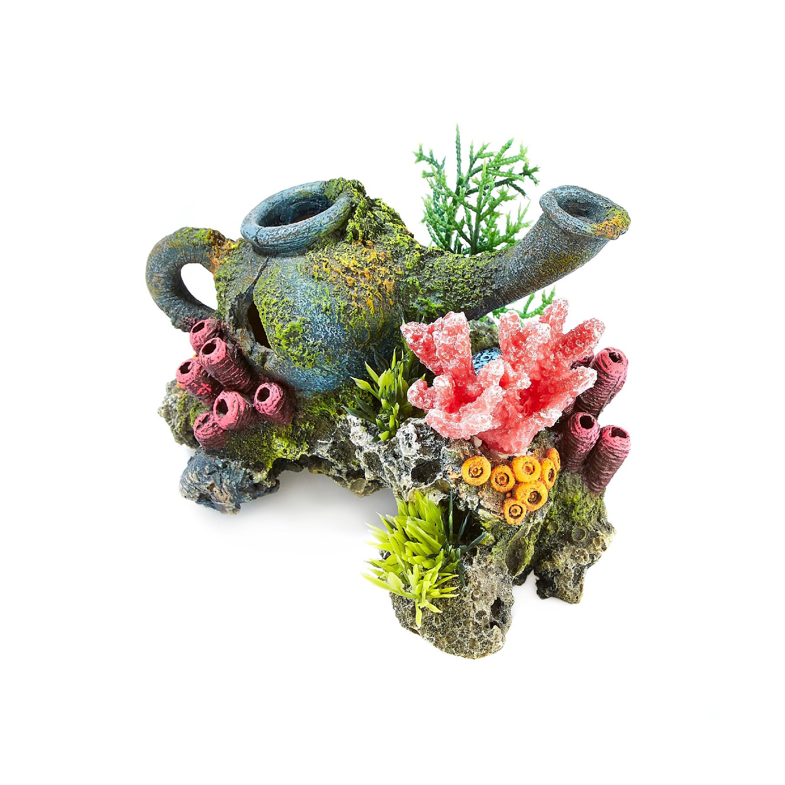 Jar on Rocks with Plants