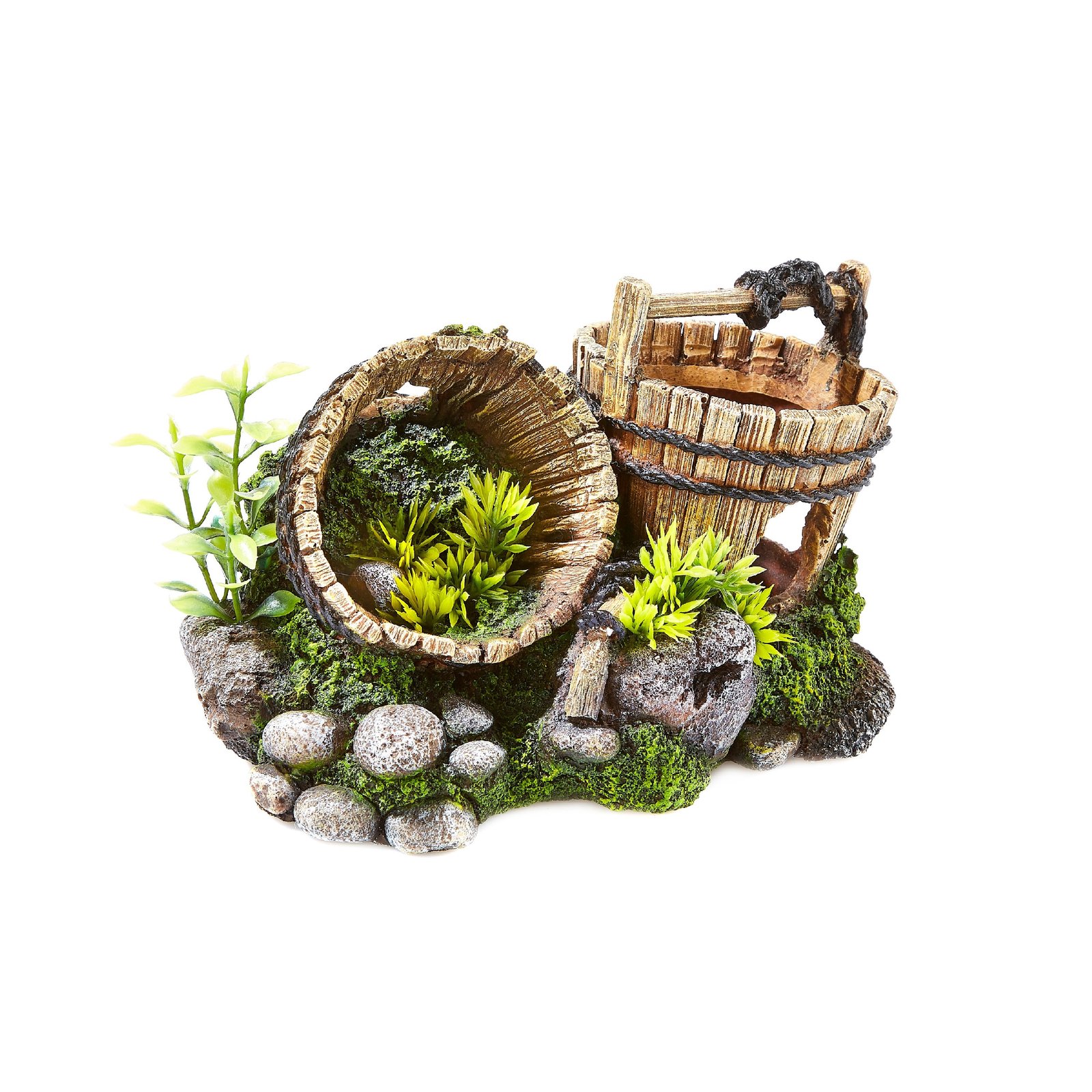 Wooden Pails on Rocks