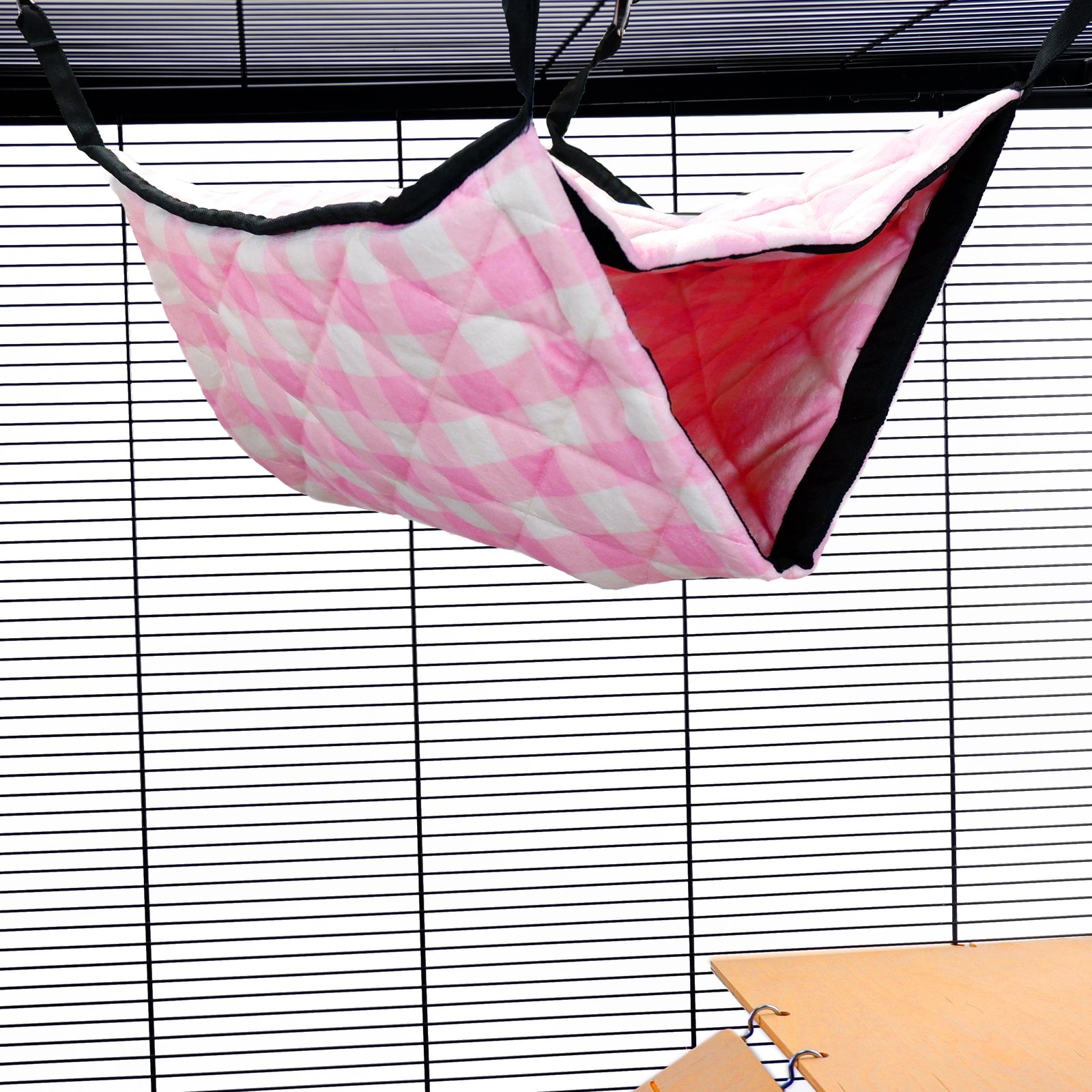 Giant Double Bunkbed Hammock: Pink Gingham