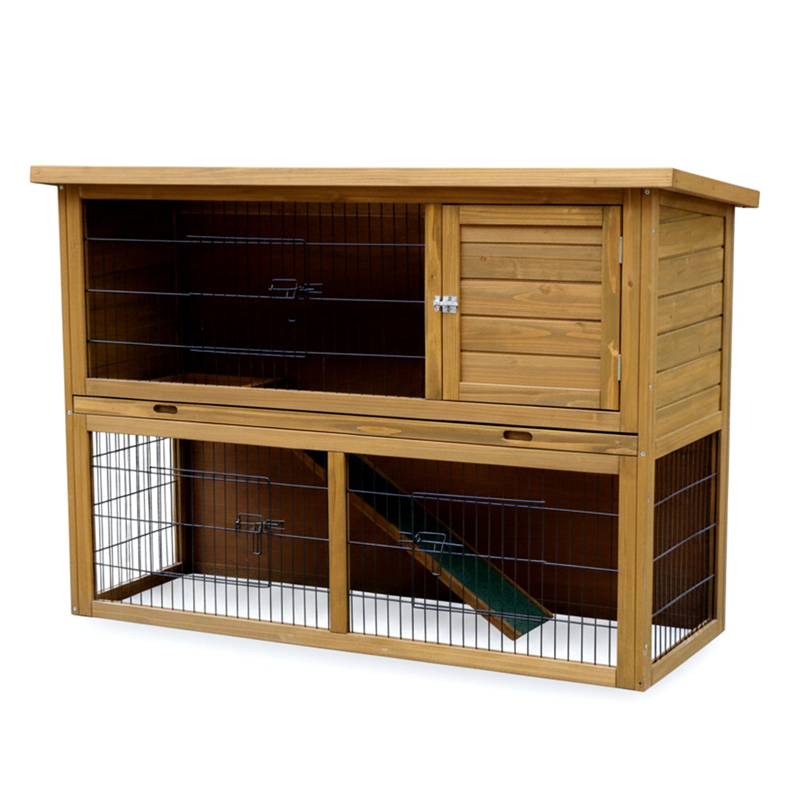Pent Hutch with 2 tiers - large