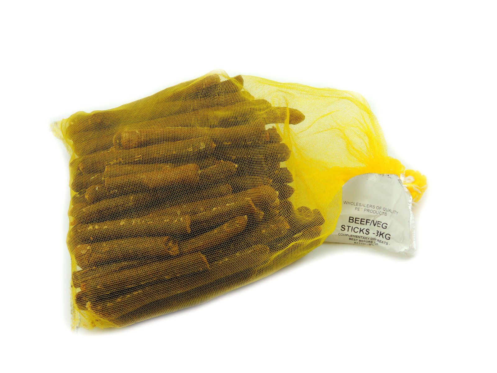 BEEF / VEG SAUSAGES LONG SAUSAGE 3KG - YELLOW NET