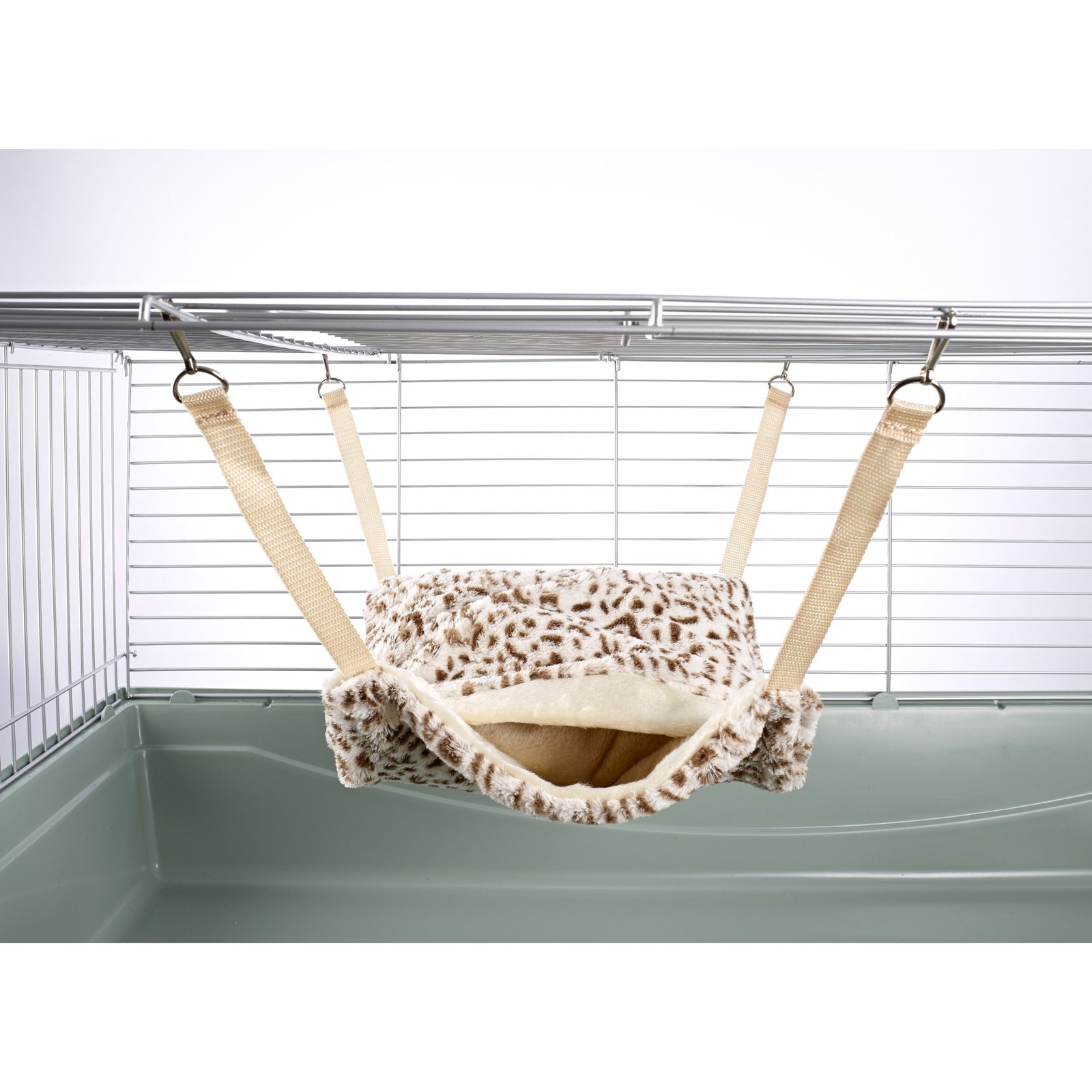 Fluffy Lined Hammock With Pouch: Cheetah Print