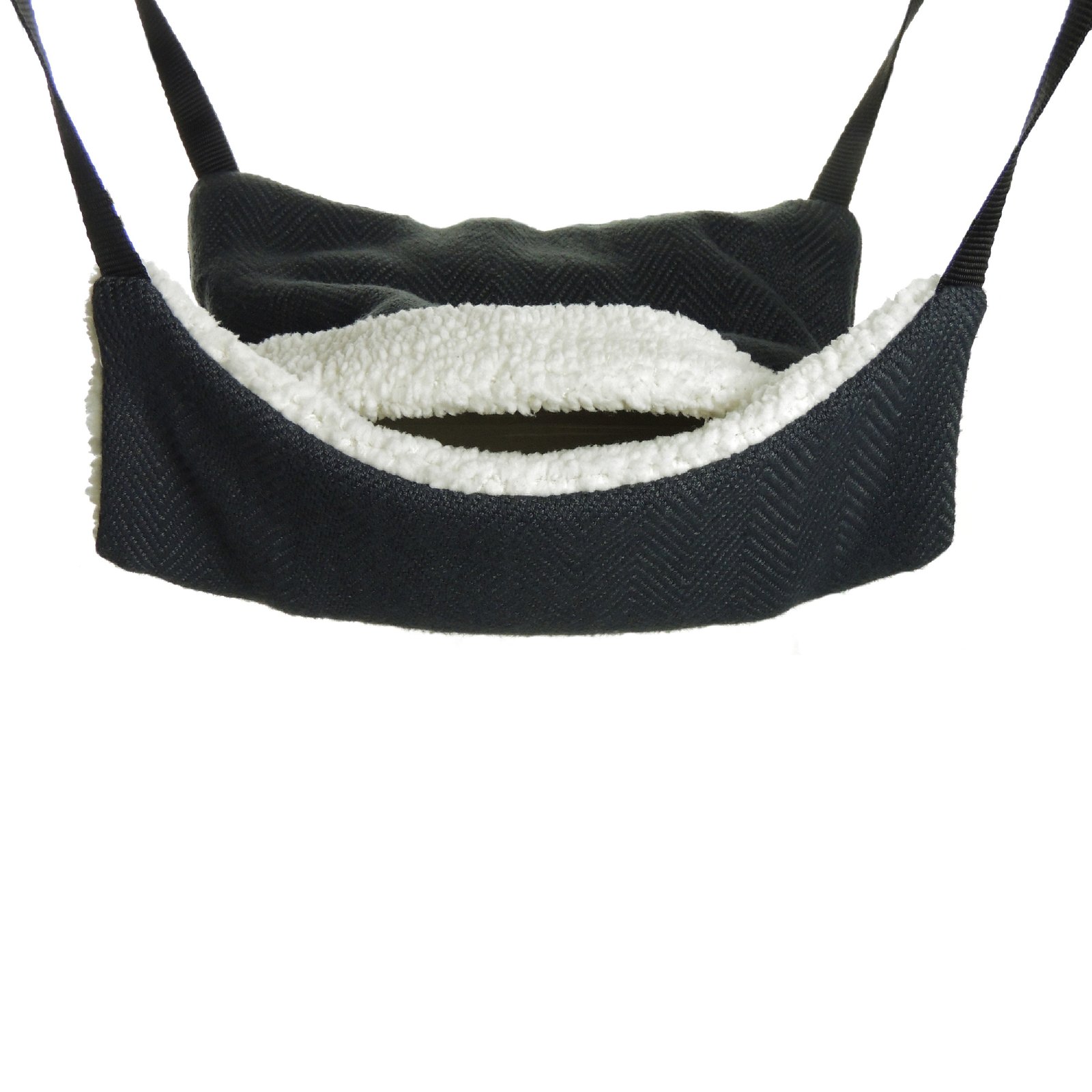 Fluffy Lined Hammock With Pouch: Grey Weave