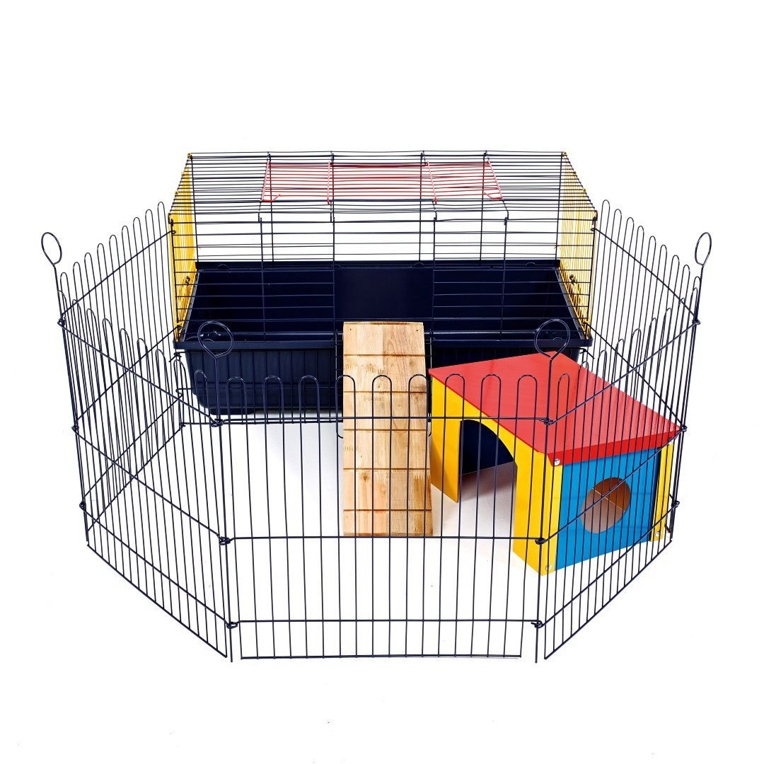 Indoor Rabbit 80 Cage with Run